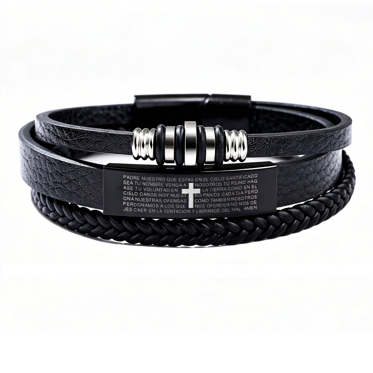 Men Triple Layer Braided Leath - Magnetic Clasp Cosplay recension och pris
