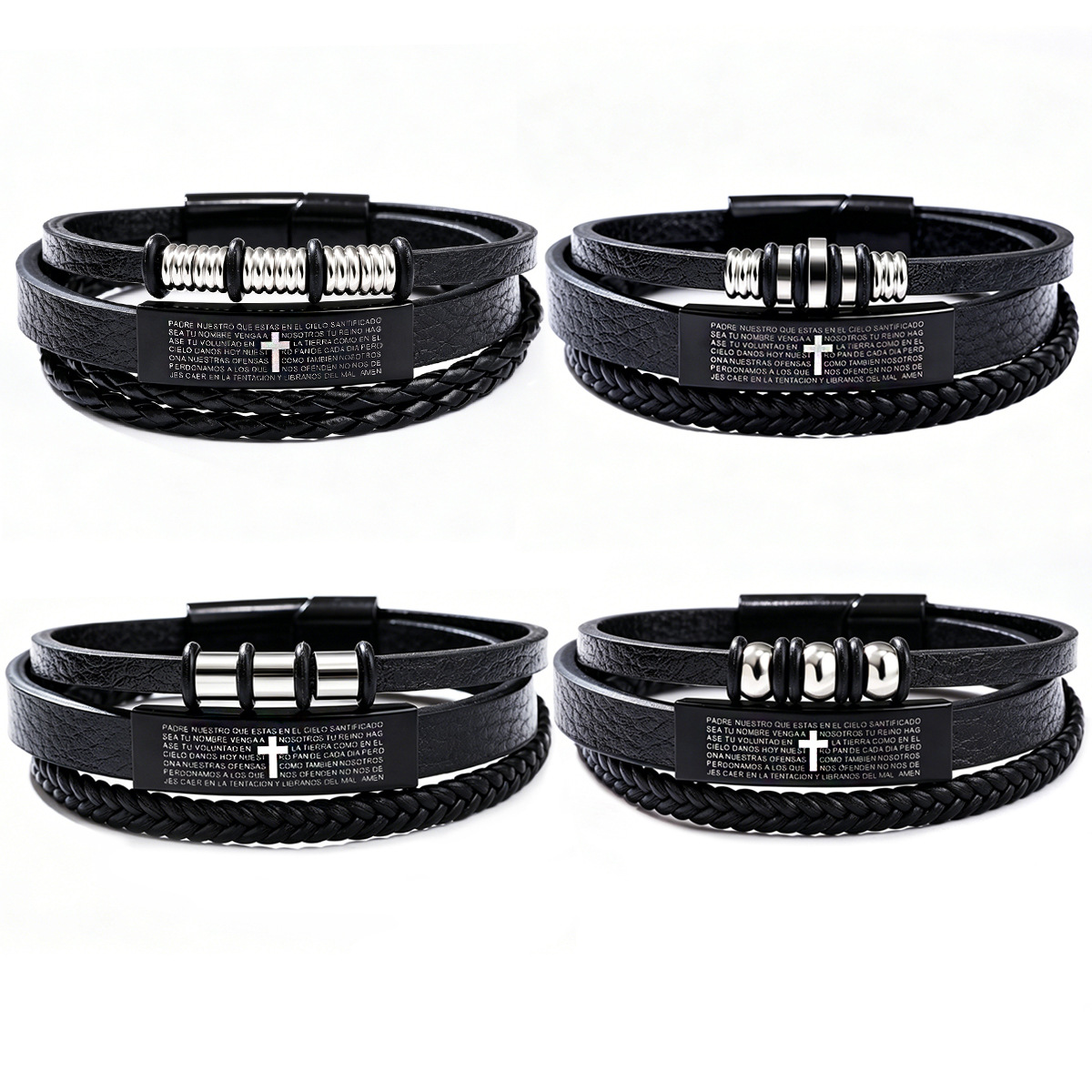 Men Triple Layer Braided Leath - Magnetic Clasp Cosplay recension och pris
