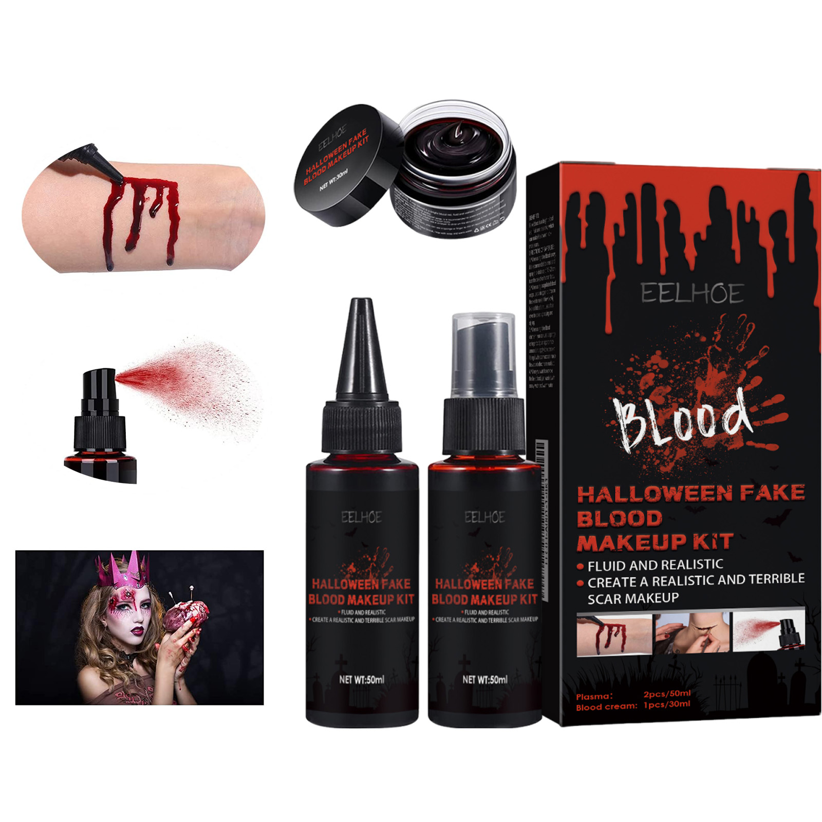 Halloween Fake Blood Makeup Ki - Body Paint Sfx recension och pris