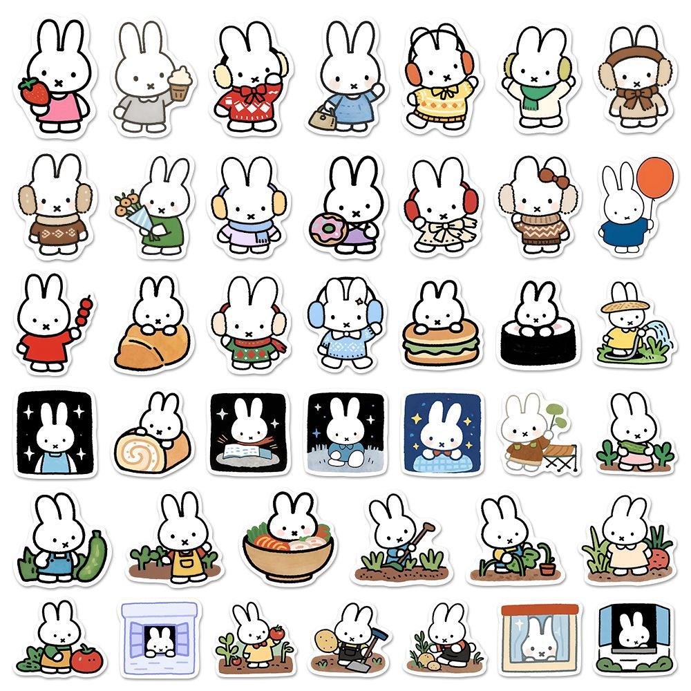 80PCS Kawaii Miffy Cute Sticke - Cosplay Floating Prop recension och pris
