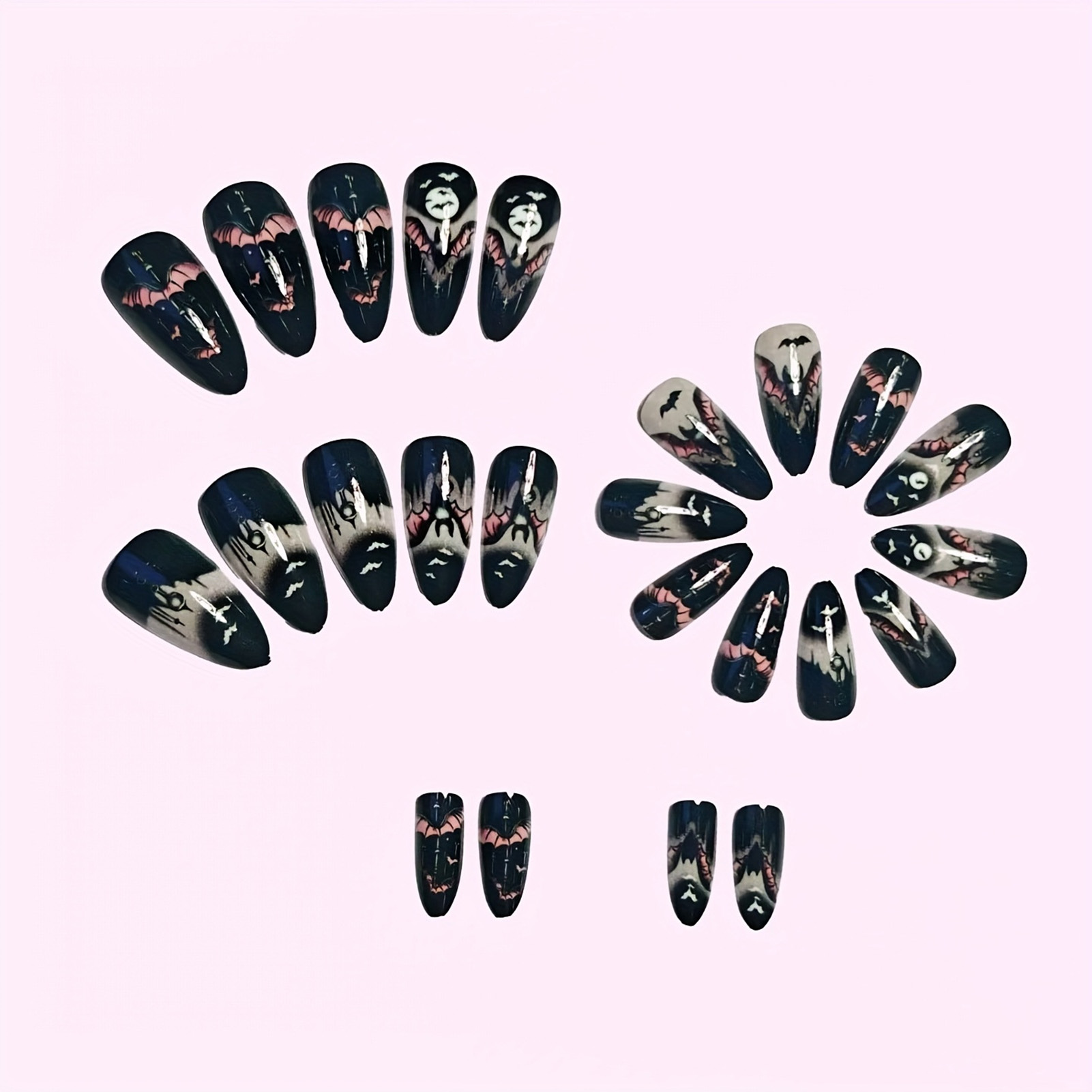 24Pcs Halloween Fake Nails Bla - Cosplay Bat Prop recension och pris