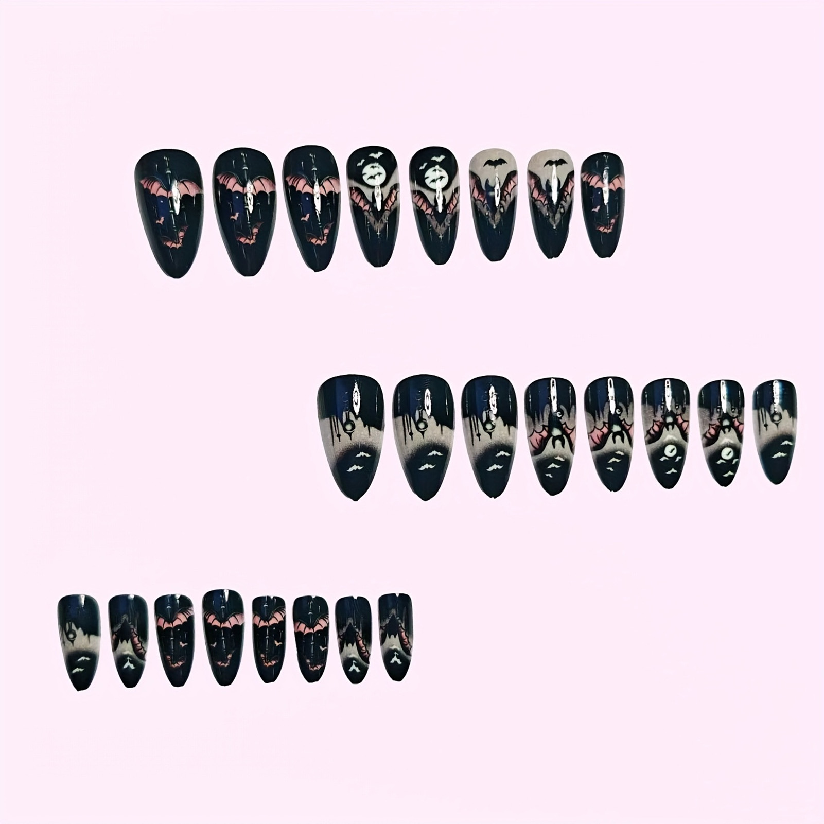 24Pcs Halloween Fake Nails Bla - Cosplay Bat Prop recension och pris